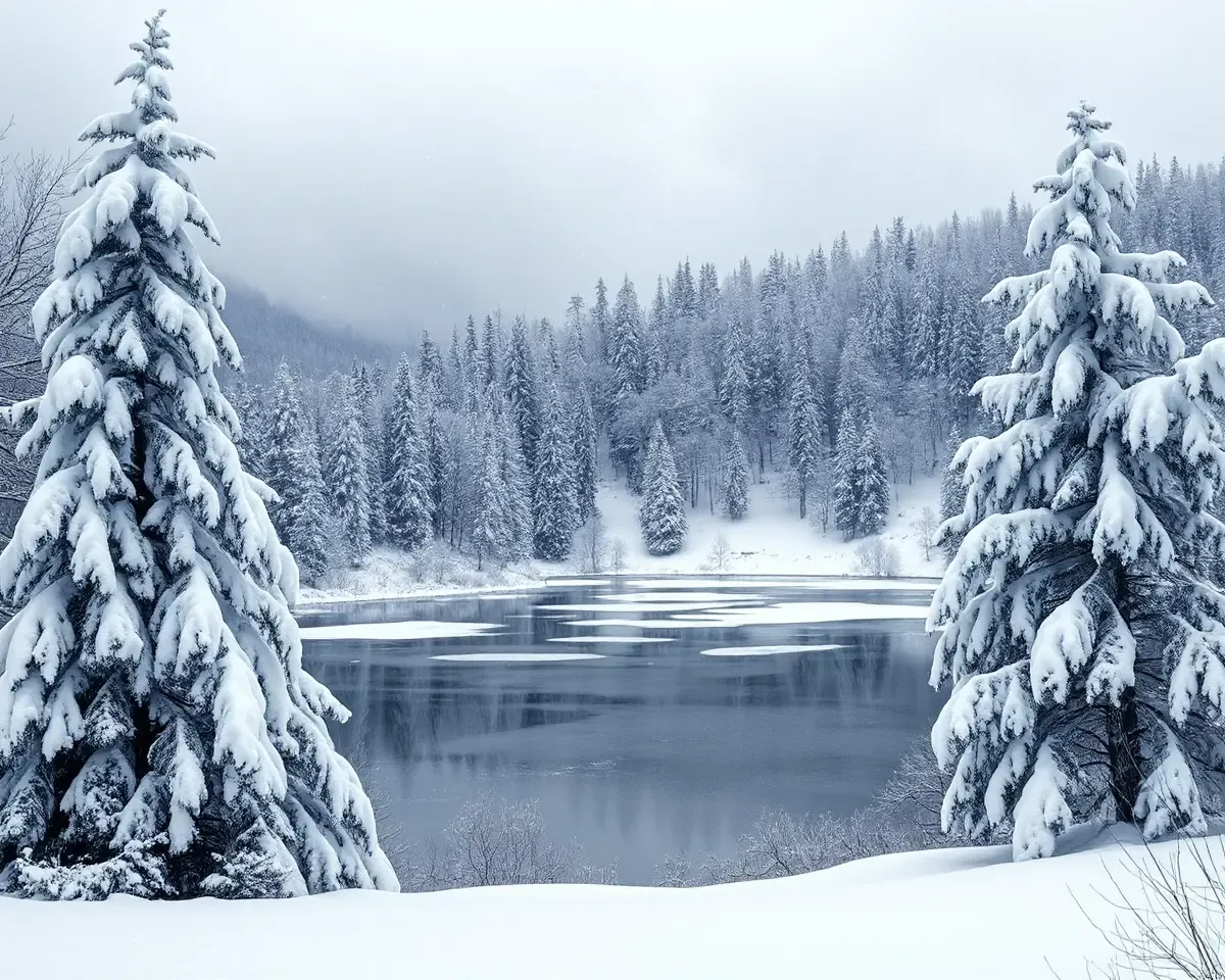 Cozy Winter Wonderland Scene in 1024x576 Resolution