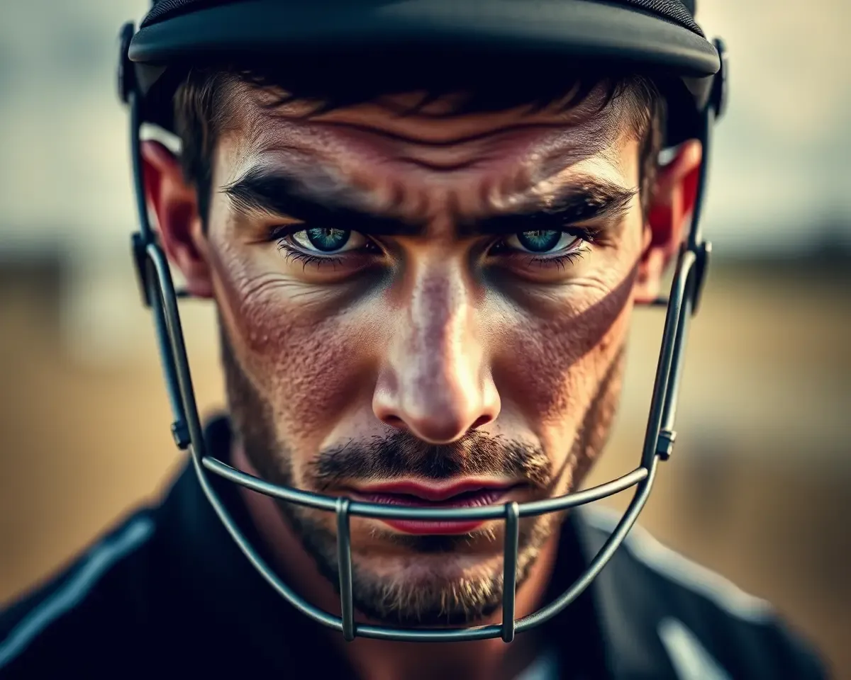 Cricket Player's Determined Face Wallpaper