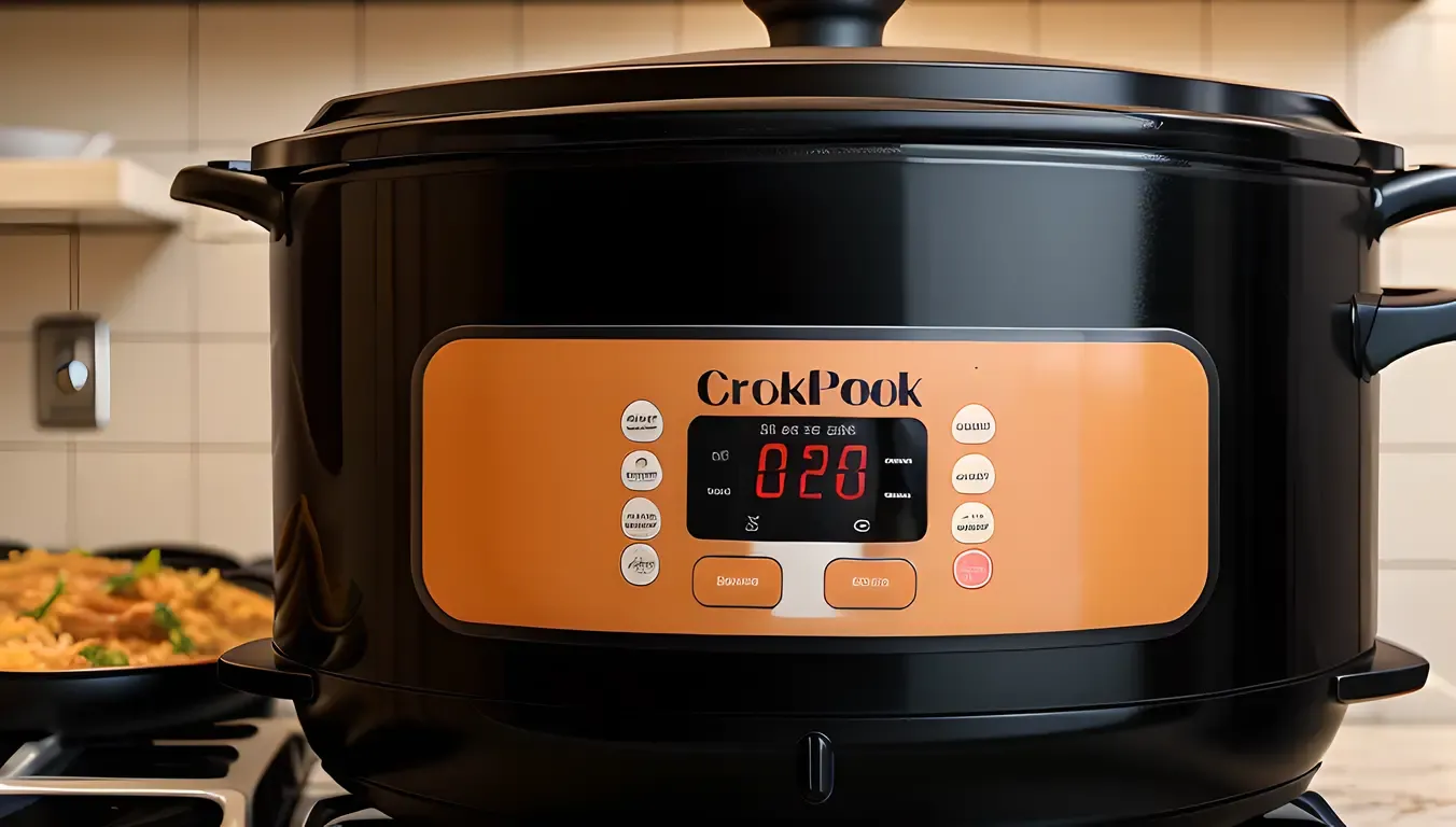 Crockpot Display Shows Cooking Time and Mouthwatering Aroma