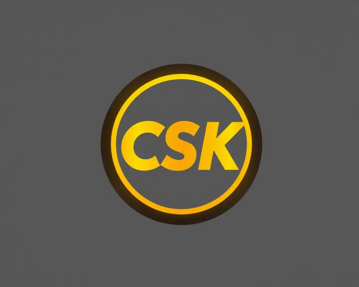 Csk Logo PNG HD with Circular Frame and Gradient
