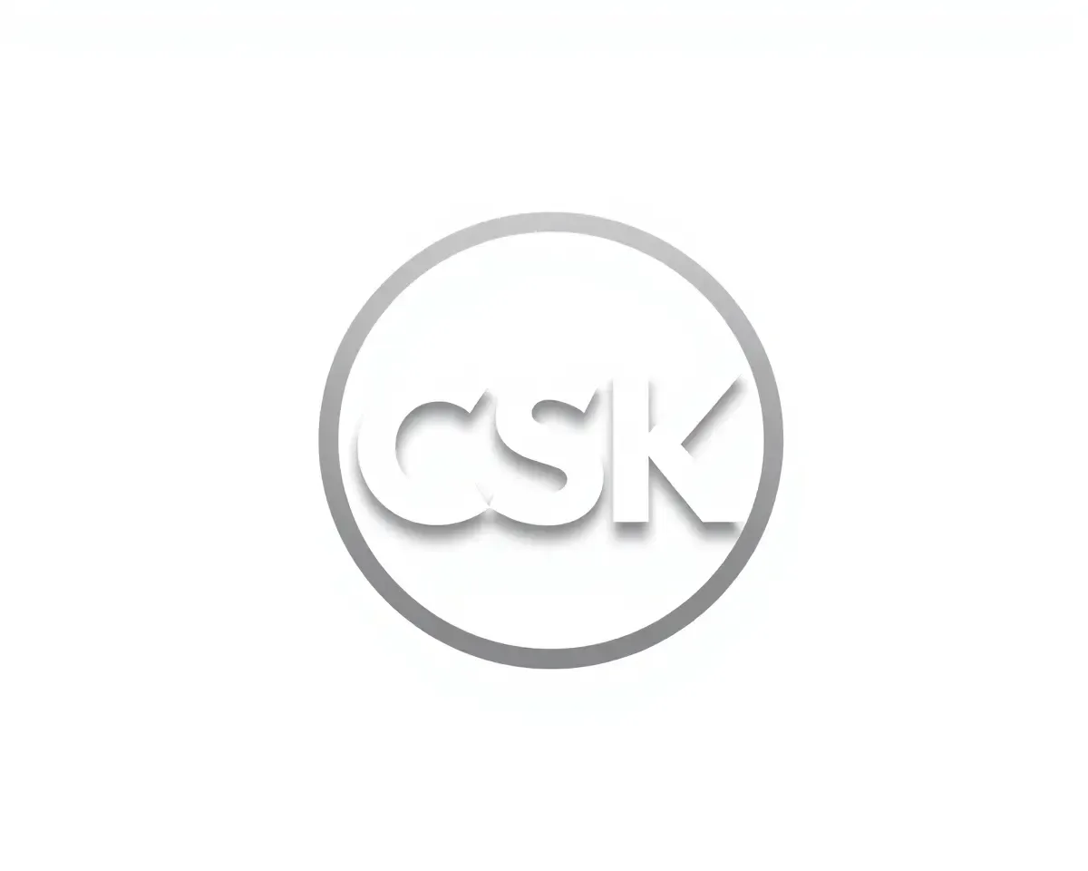 Csk Logo PNG HD with White Gradient Effect Background