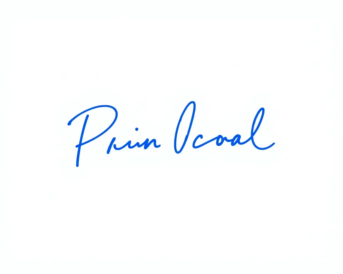 Cursive Blue Signature on Light Blue Texture PNG