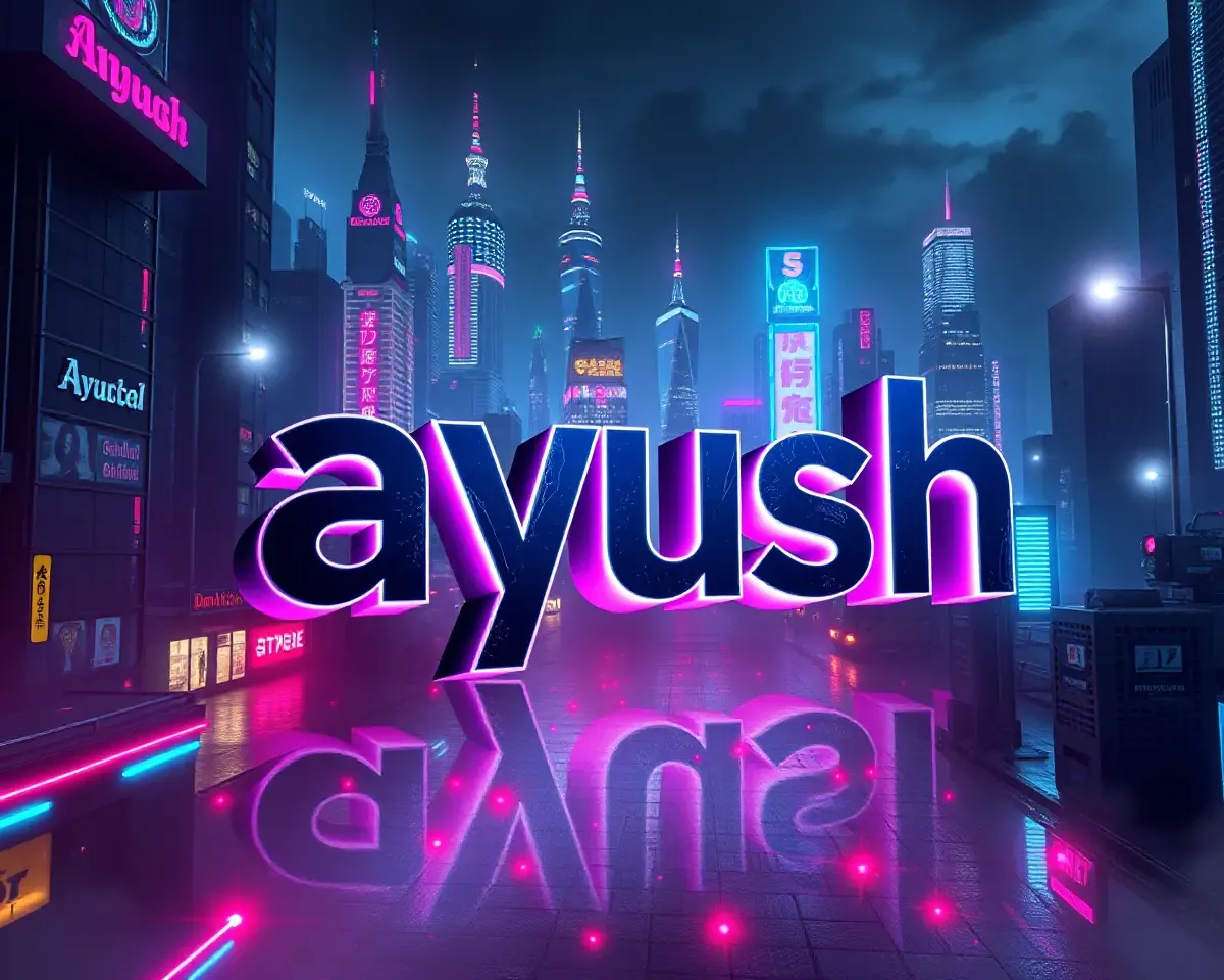 Cyberpunk **Ayush** in Neon Dystopian City