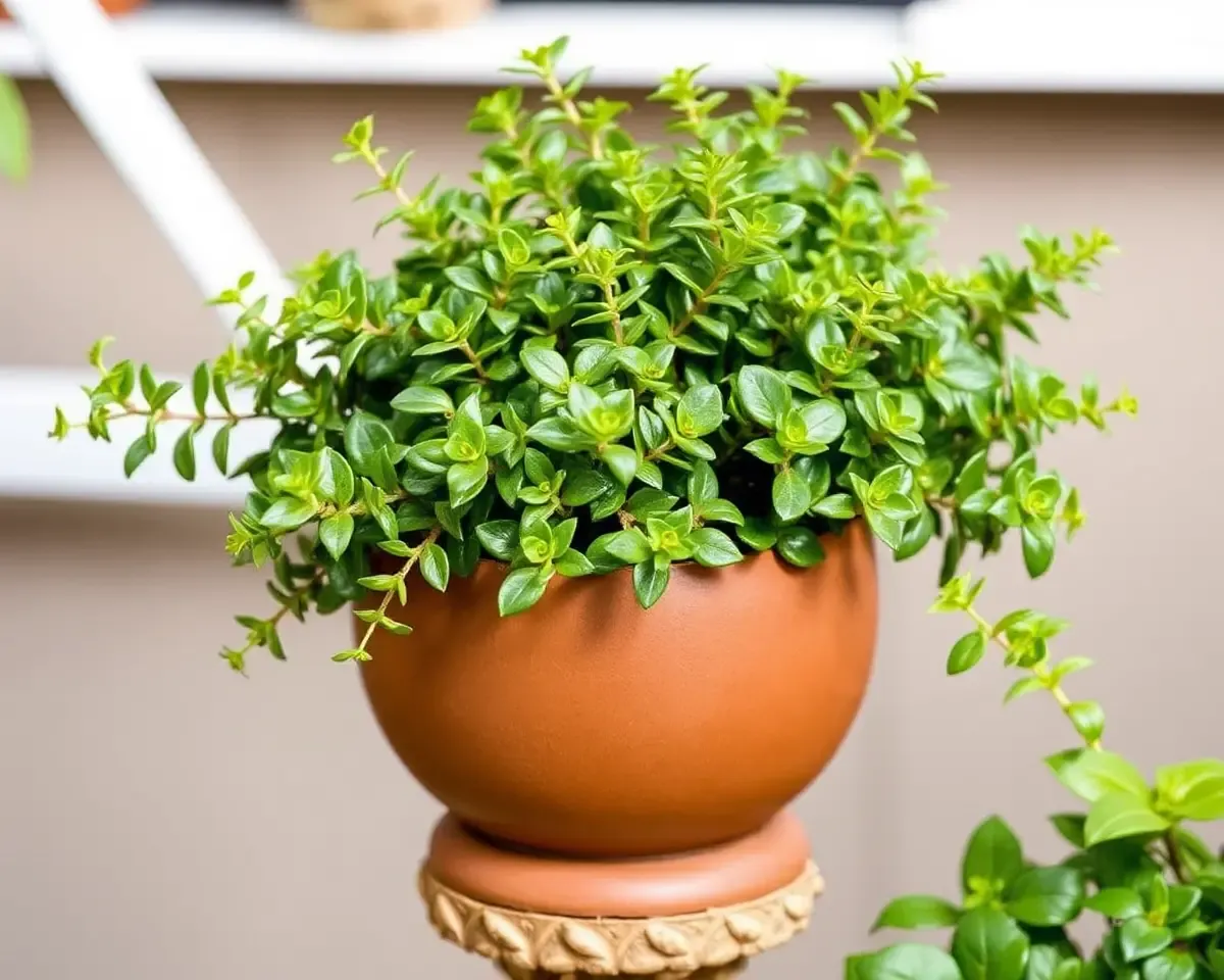 Decorative Kular Shaped Planter with Lush Plant