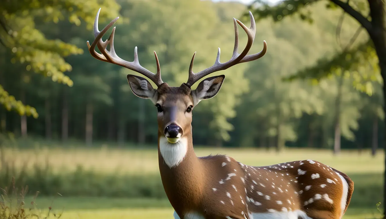Deer Antlers with Light Reflection Creating Sense of Depth and Dimension