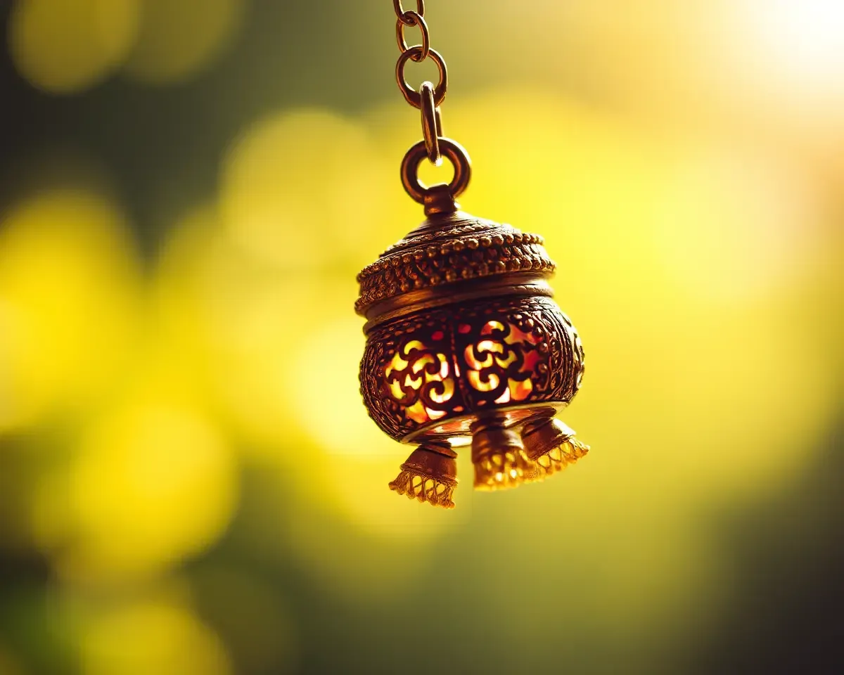 Delicate Jhumka Pendant with Intricate Engravings