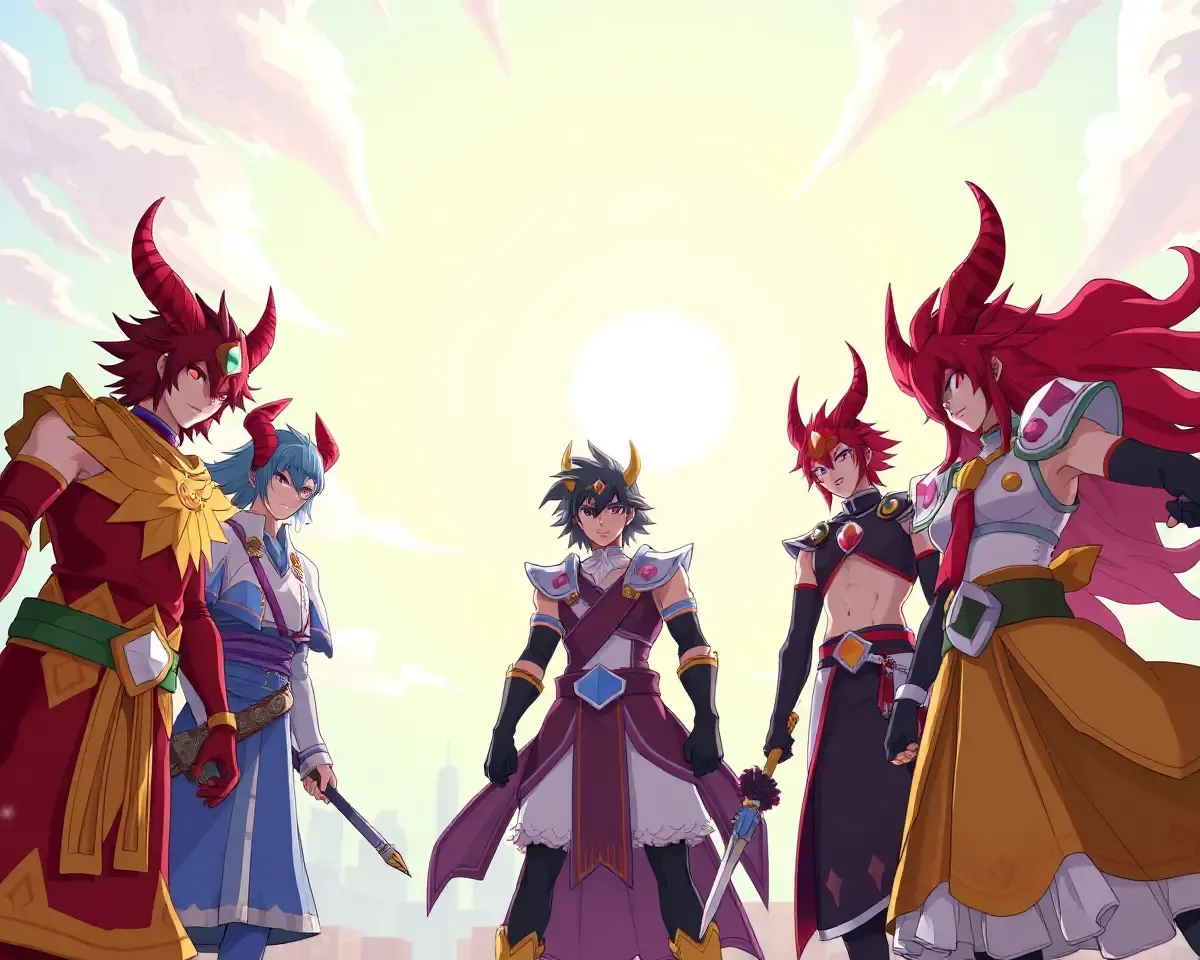 Demon Slayer Wallpaper for Laptop: Hashira Formation at Sunset