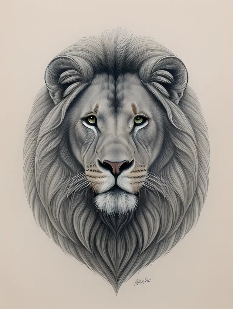Detailed Drawing of Narasimhar's Majestic Lion Head