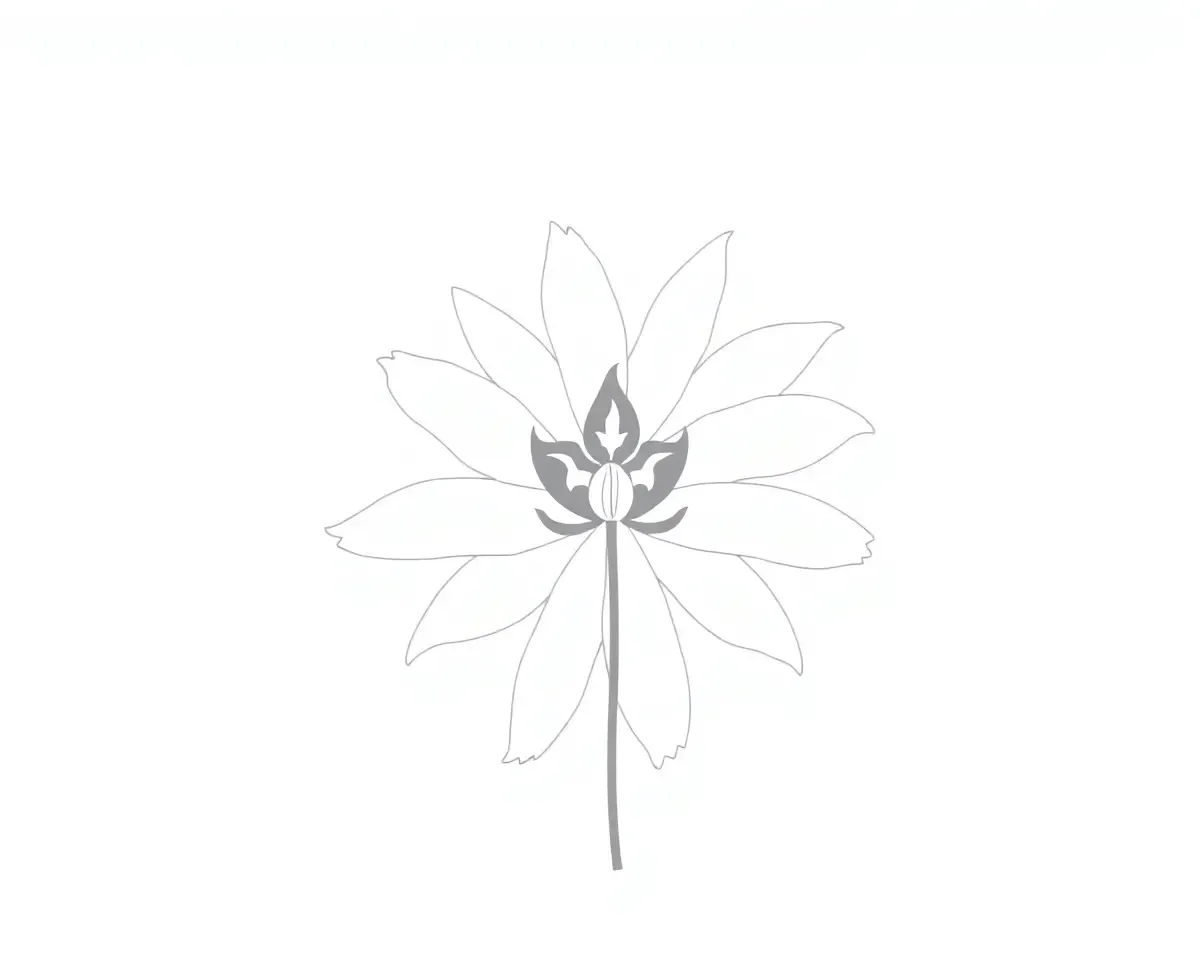 Detailed Flower Outline Images for Designs