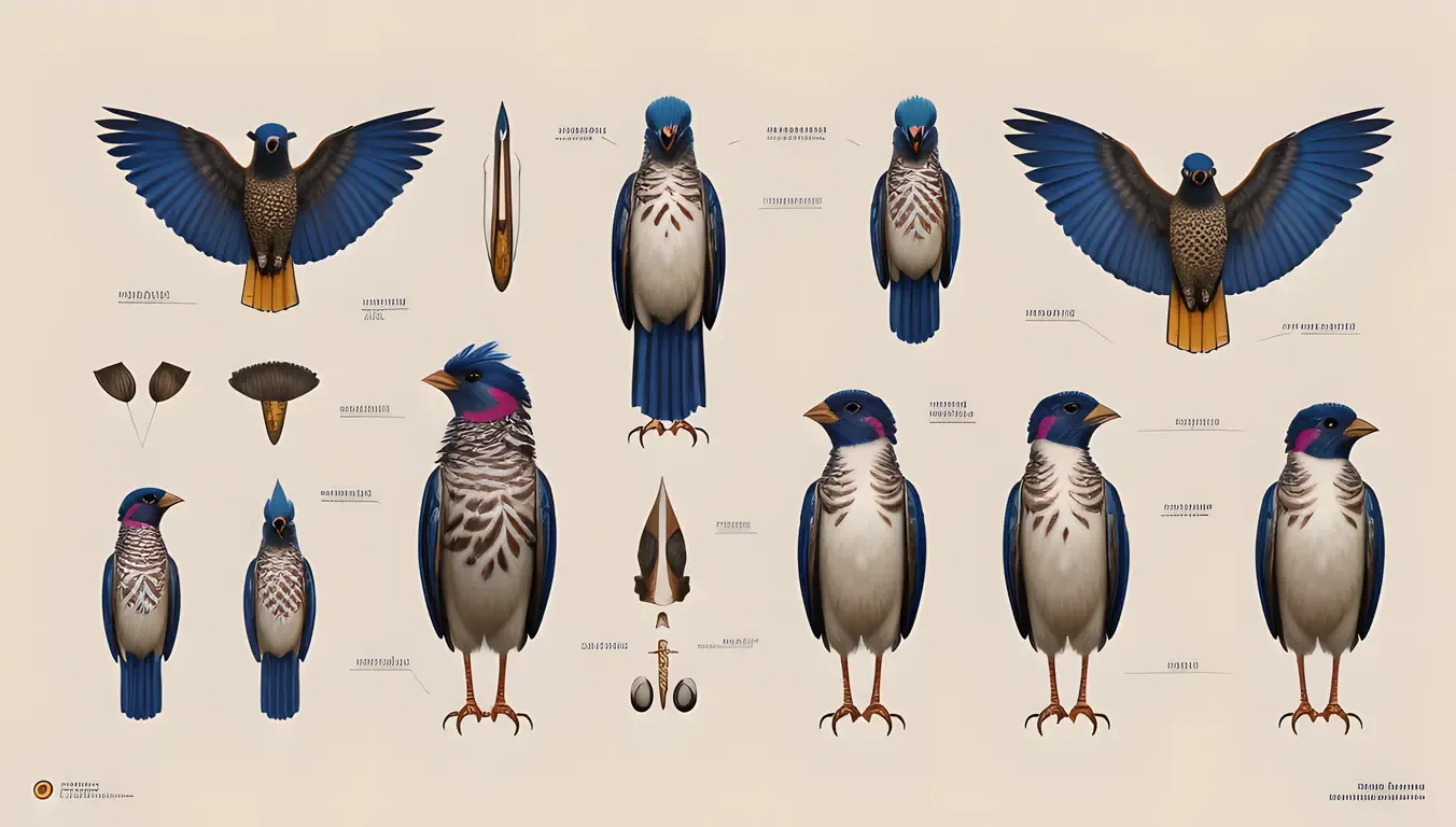 Detailed Illustration of Aseel's Anatomy and Plumage Patterns