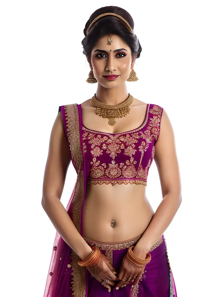 Detailed Illustration of Traditional Indian Attire