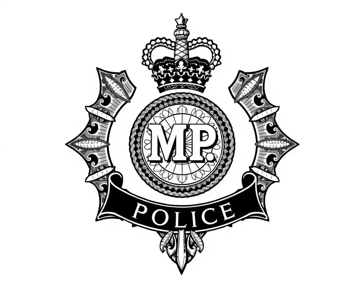 Detailed MP Police Logo with Intricate Designs
