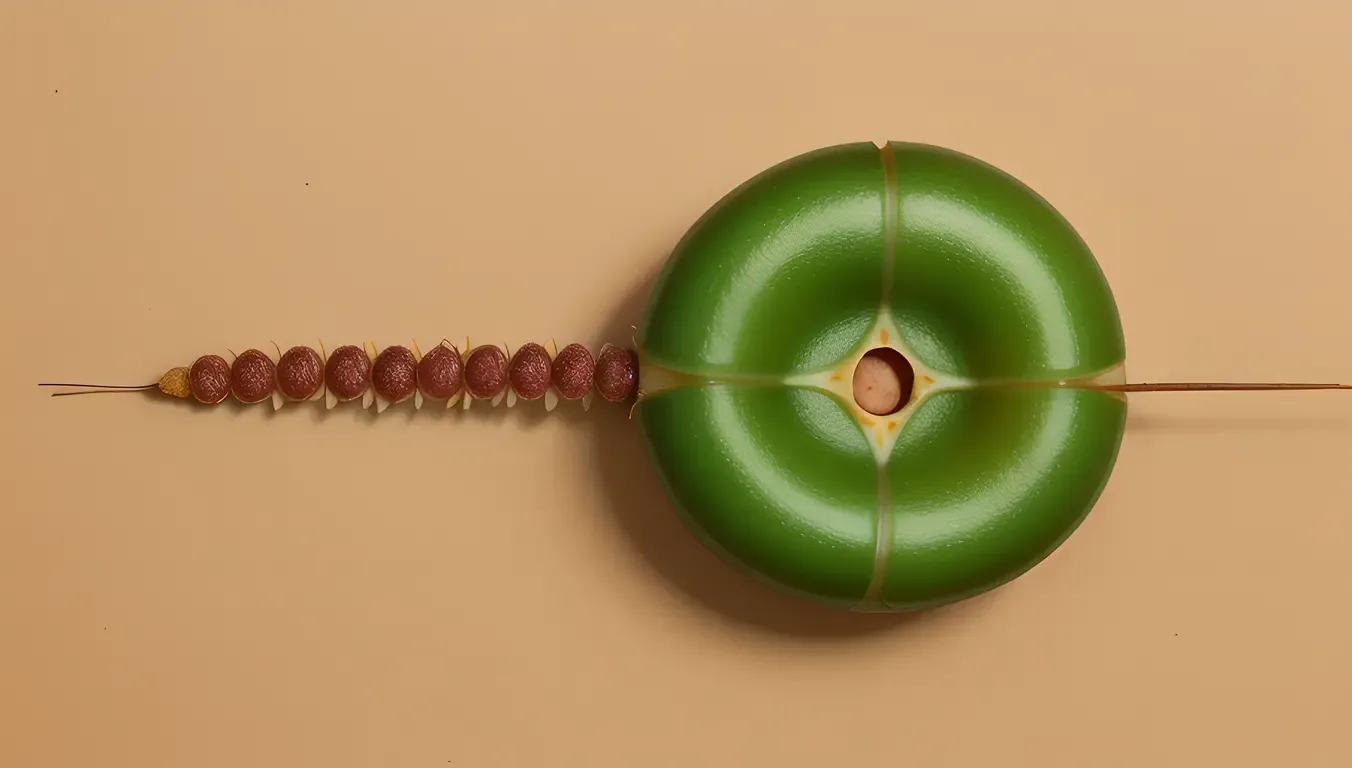 Dicot Seed with Seed Coat and Embryo Visible Illustration