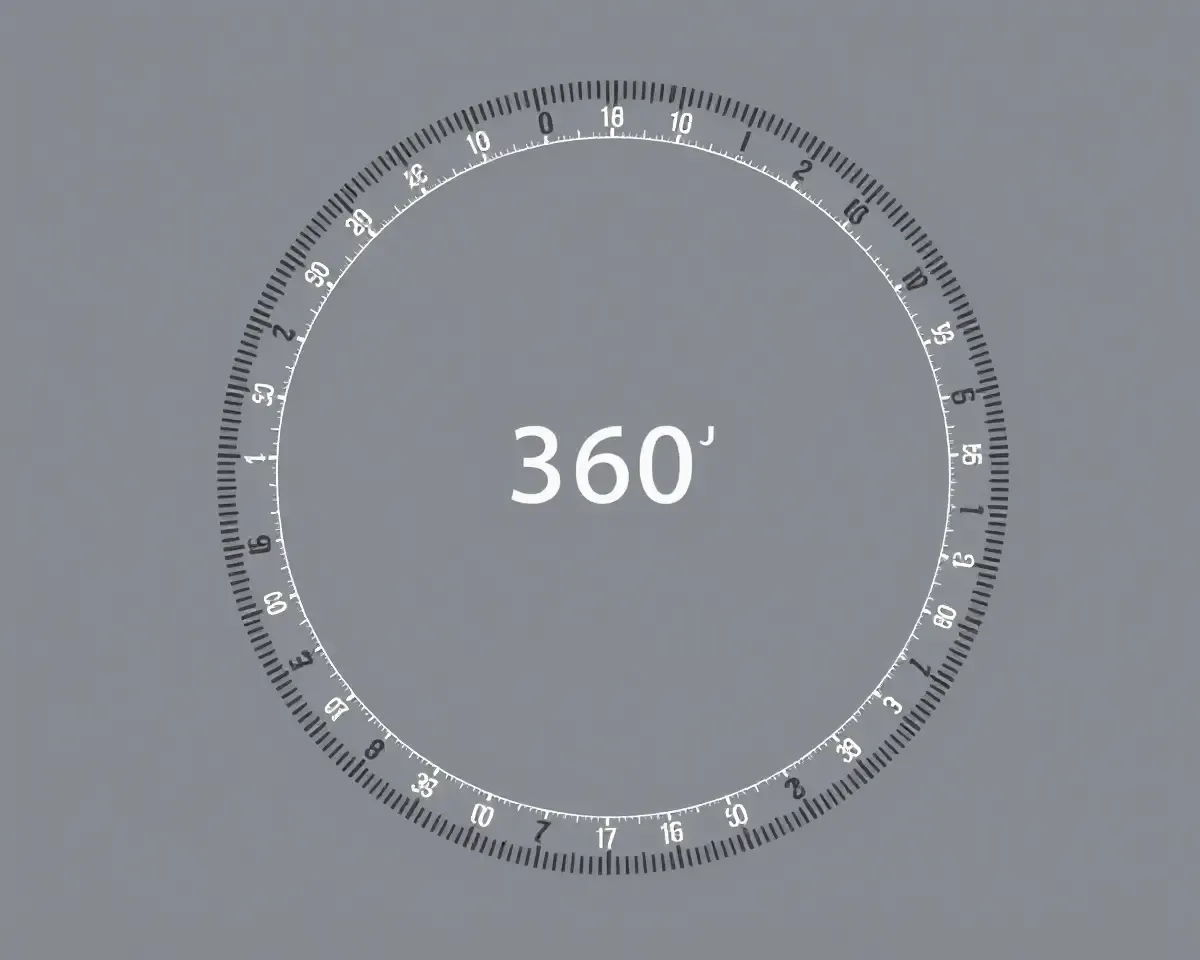 Digital Illustration of Printable 360 Degree Protractor with Gradient