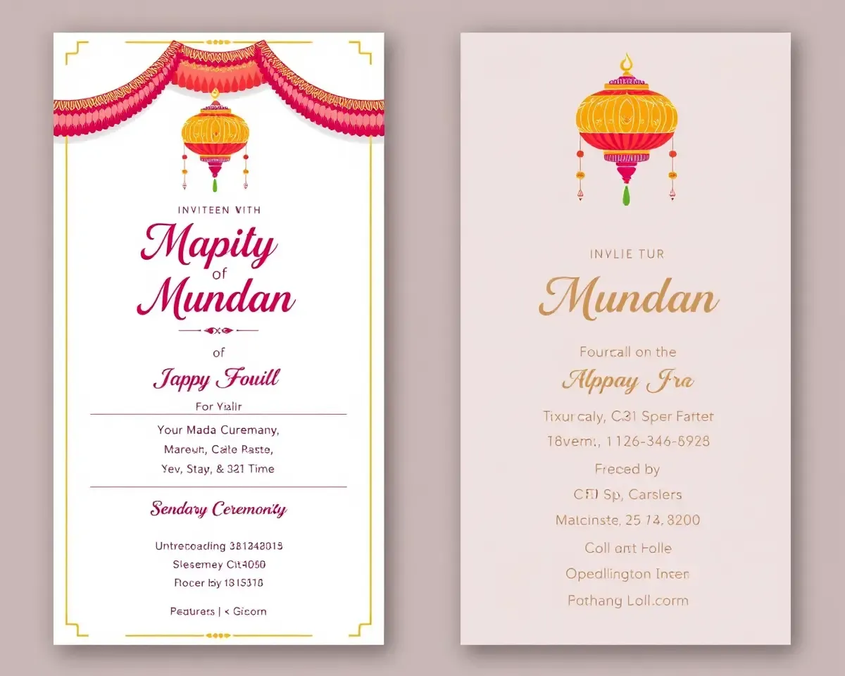 Digital Mundan Ceremony Invitation Card with Modern Design