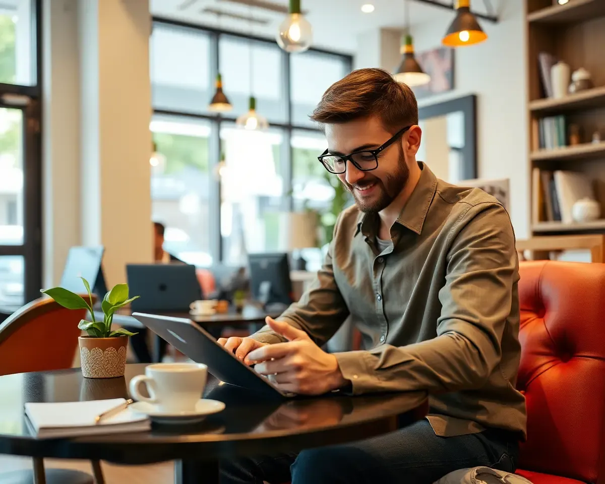 Digital Office Manager's Coffee Shop Workday