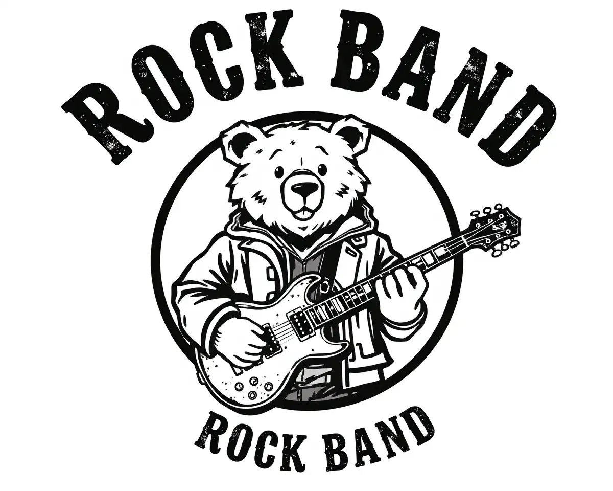 Distressed Bear Logo for Rock Band