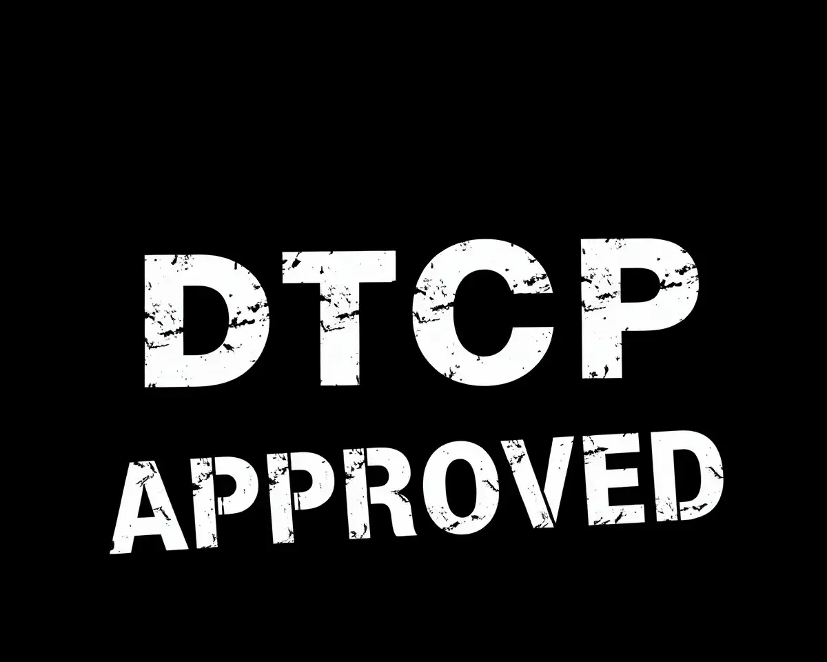 Distressed Vintage DTCP-Approved Logo PNG Design