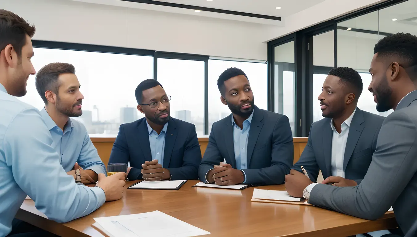 Diverse Group Negotiating Business Deal