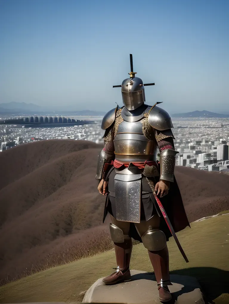 Dominant Samurai Profile Pic with Japanese City View