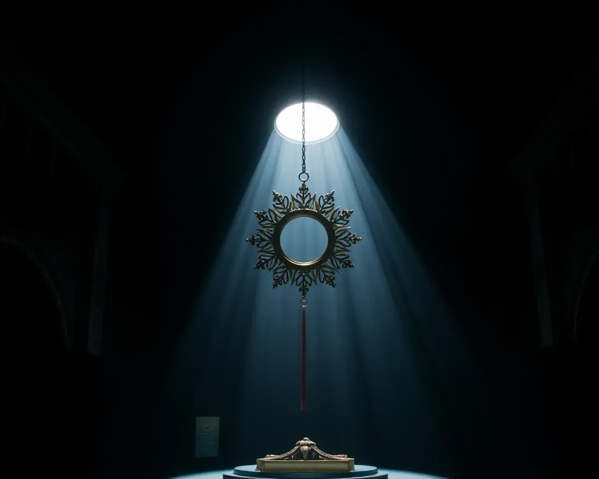 Dona Pattal Suspended in Mid-Air with Halo of Light