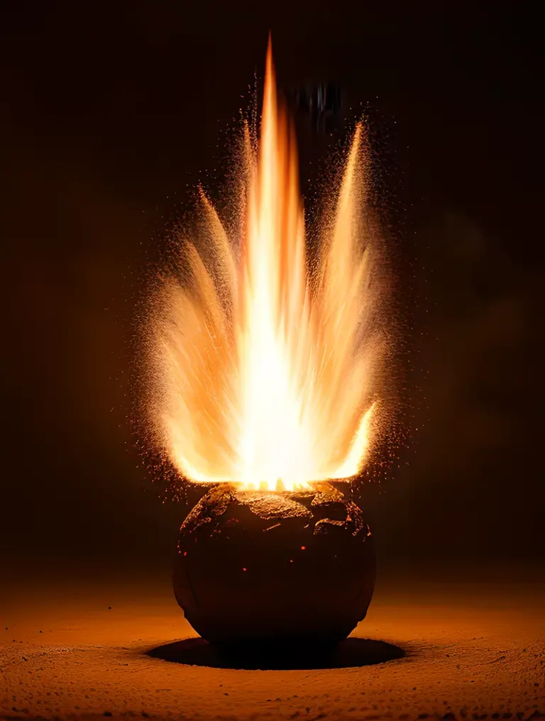 Dragon Ball Erupts with Flames and Sparks