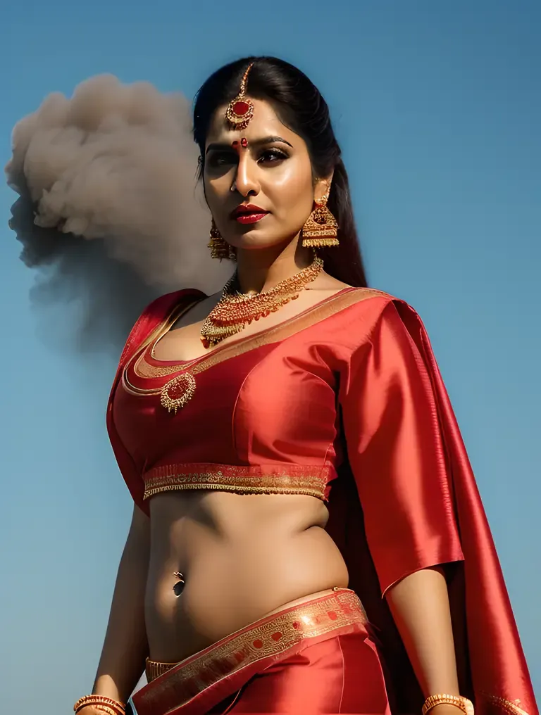 Dramatic Bhabhi Pic: Strong and Confident Portrait