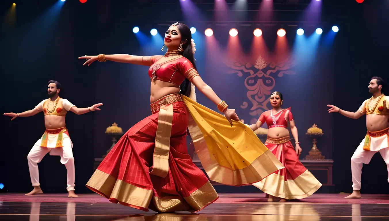 Dramatic Deshi Bhabhi Performing Traditional Indian Dance