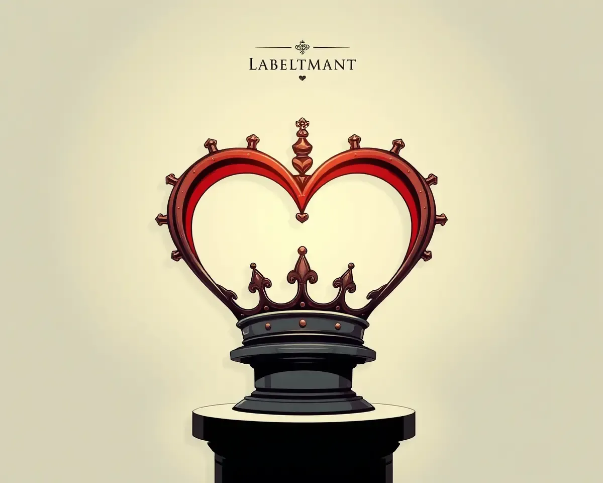 Dramatic Heart-Shaped Crown on Pedestal with Gradient