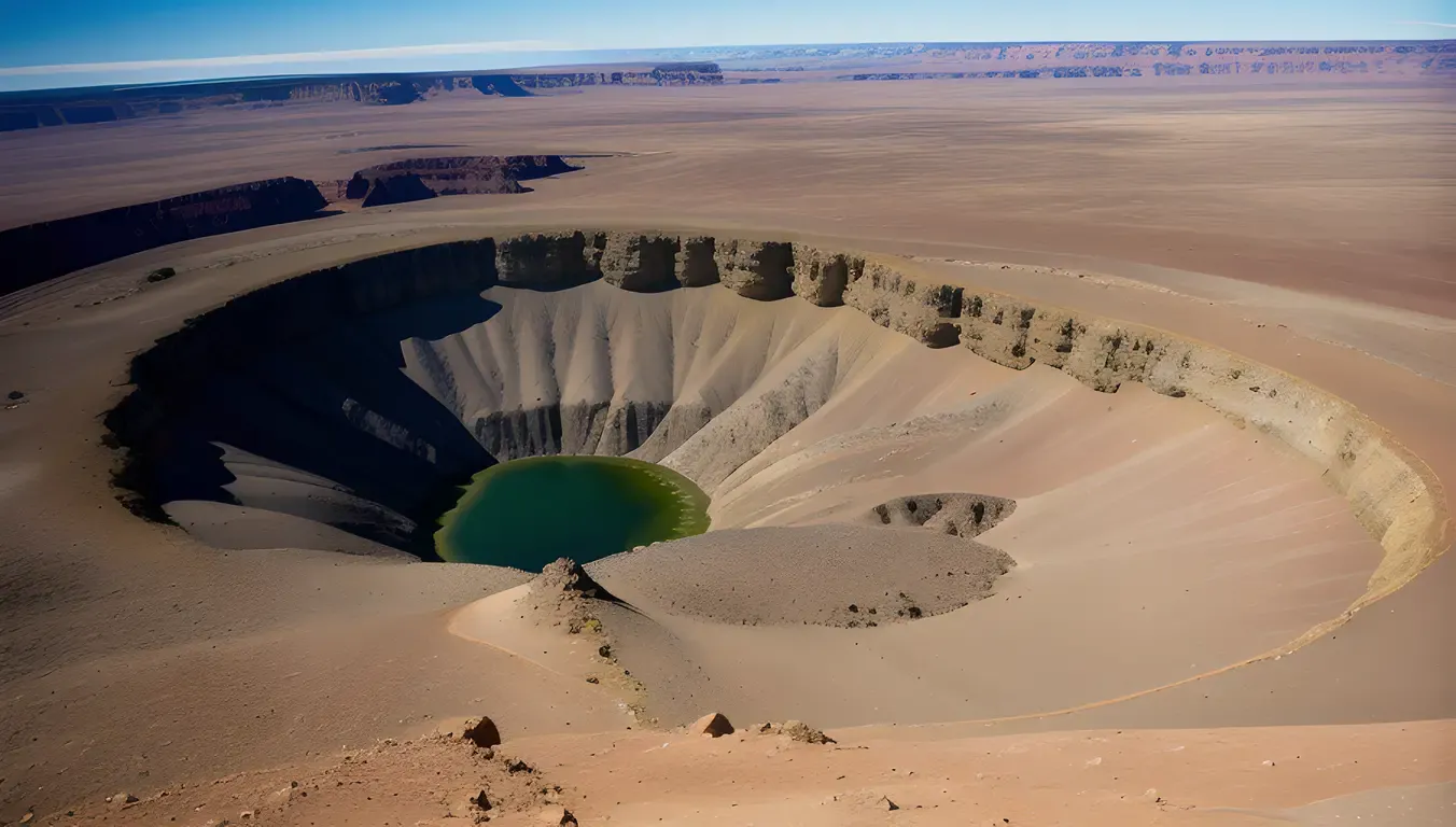 Dramatic High-Angle Shot of Extinct Volcano's Crater Rim