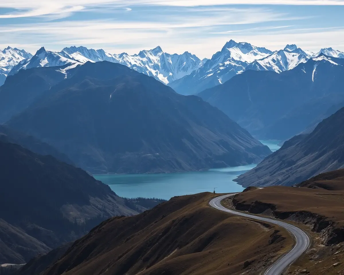 Dramatic Mountain Range with Karizma Background of Snow-Capped Peaks