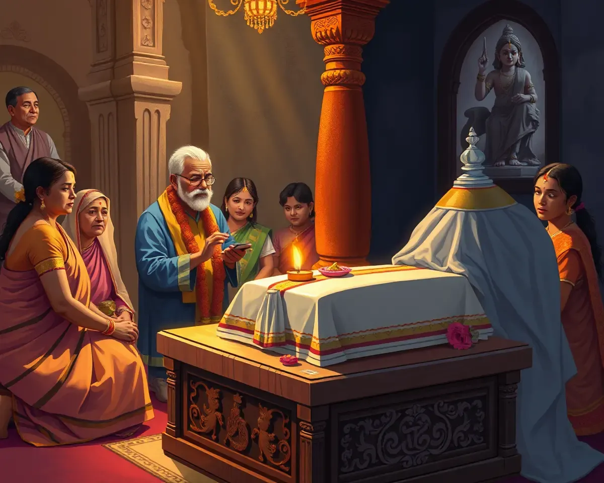Dramatic Namkaran Ceremony in Temple with Priest and Family