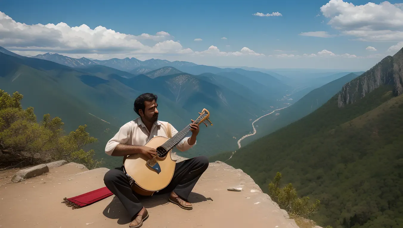 Dramatic Sarangi Performance on Mountain Top