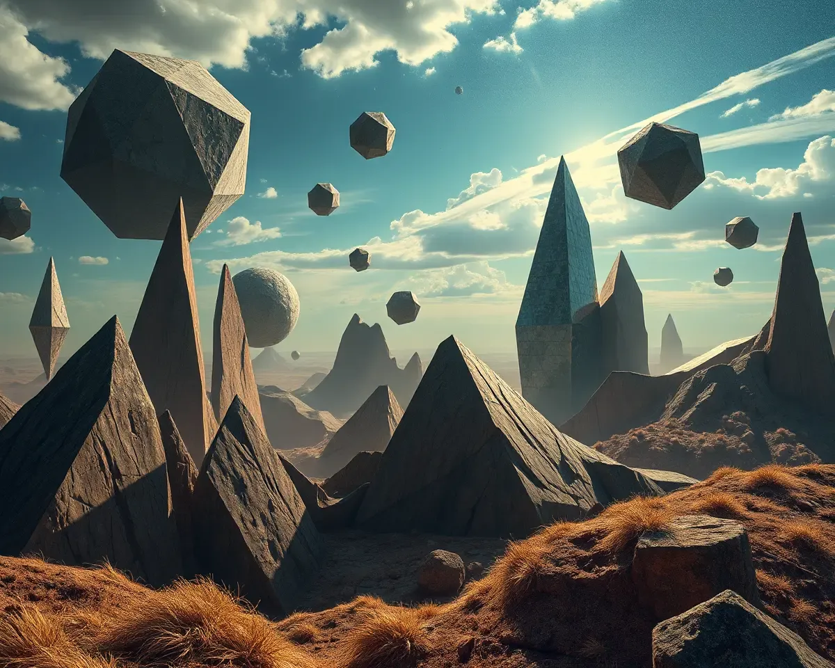 Dreamlike Landscape with Shifting Impossible Geometry