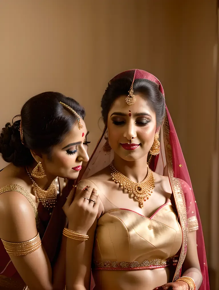 Dulhan Getting Ready with Bridesmaids in Warm Light