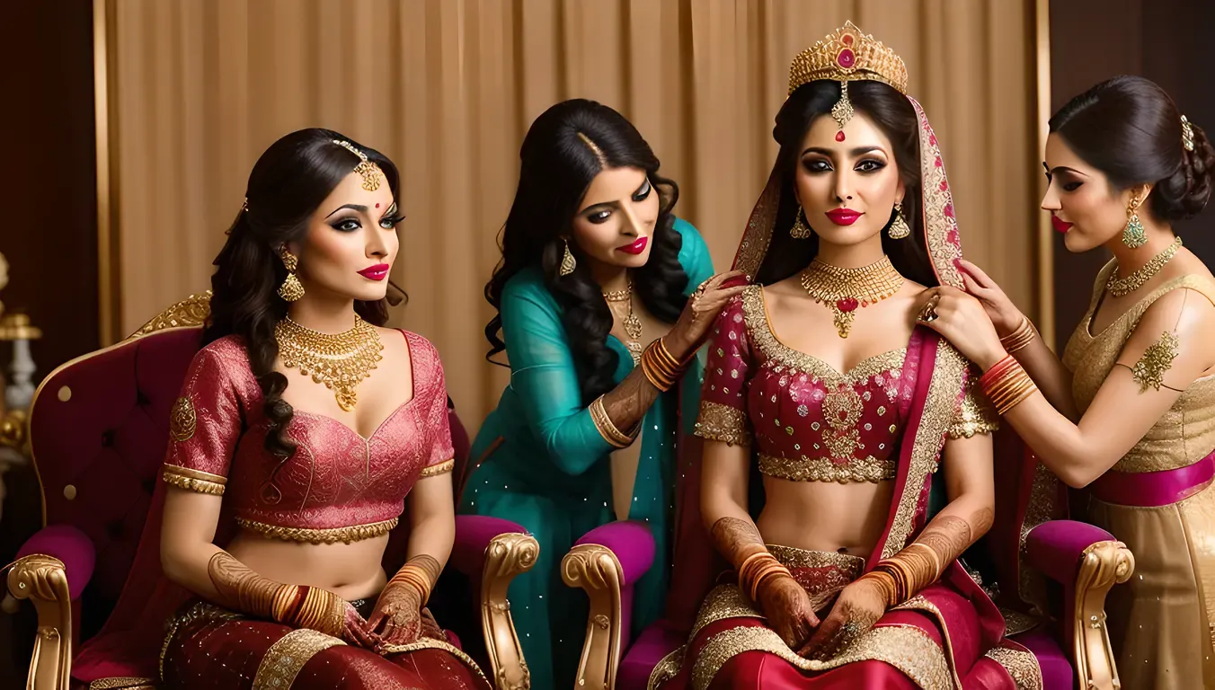 Dulhan Prepares for Big Day with Jewelry and Makeup.