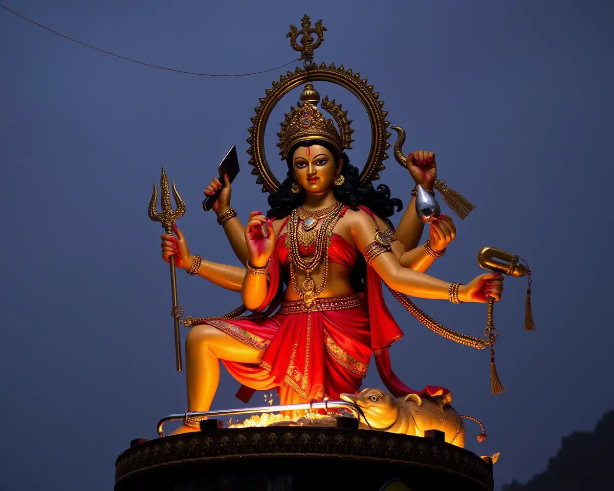 Durga Image Portrays Strength and Courage Always