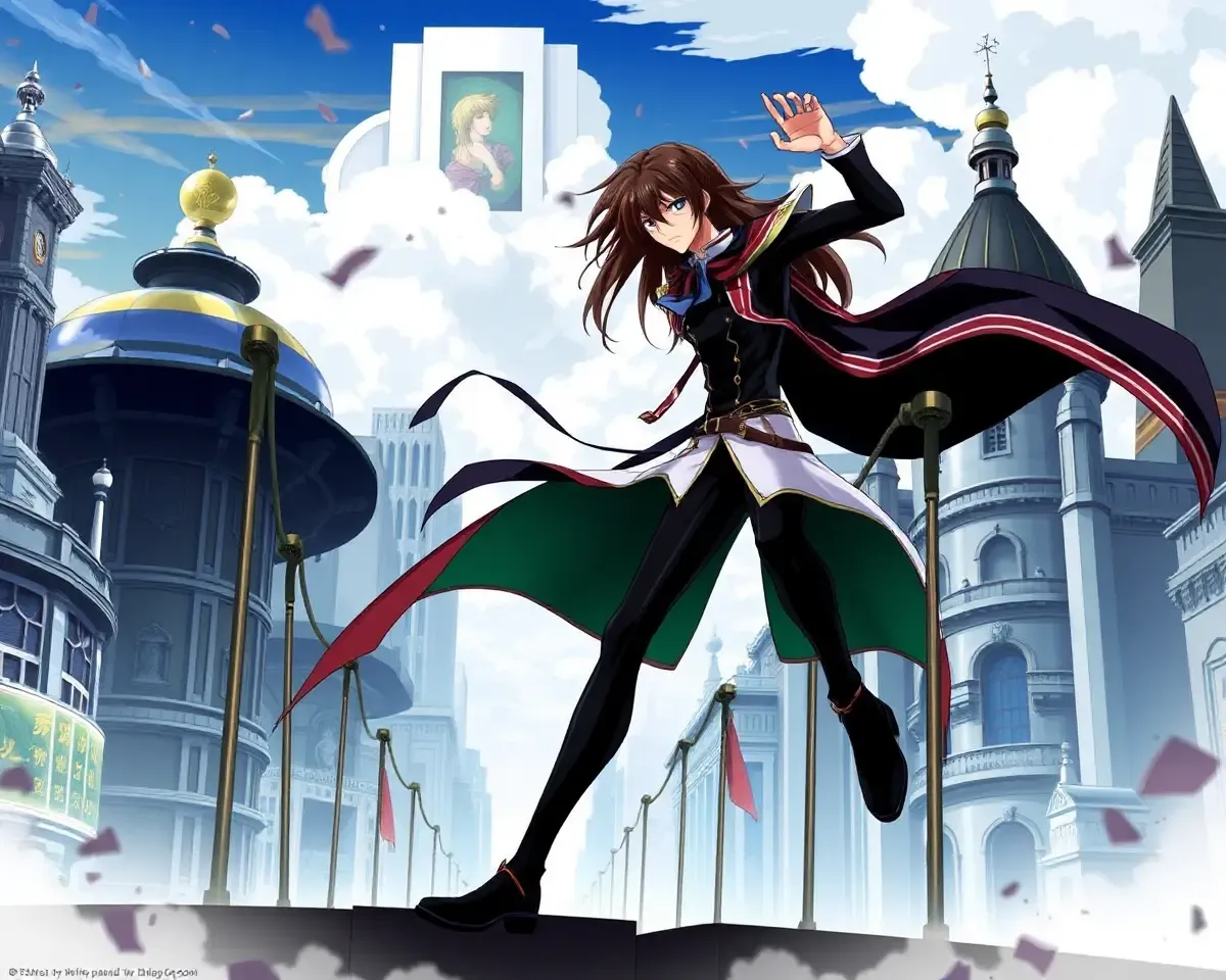 Dynamic Anime Fanart Wallpaper: Character in Dramatic Cityscape