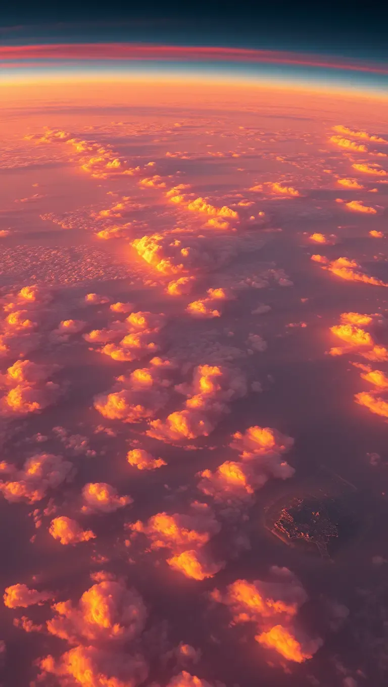 Earth's Atmosphere Glows with Vibrant Colors at Sunset