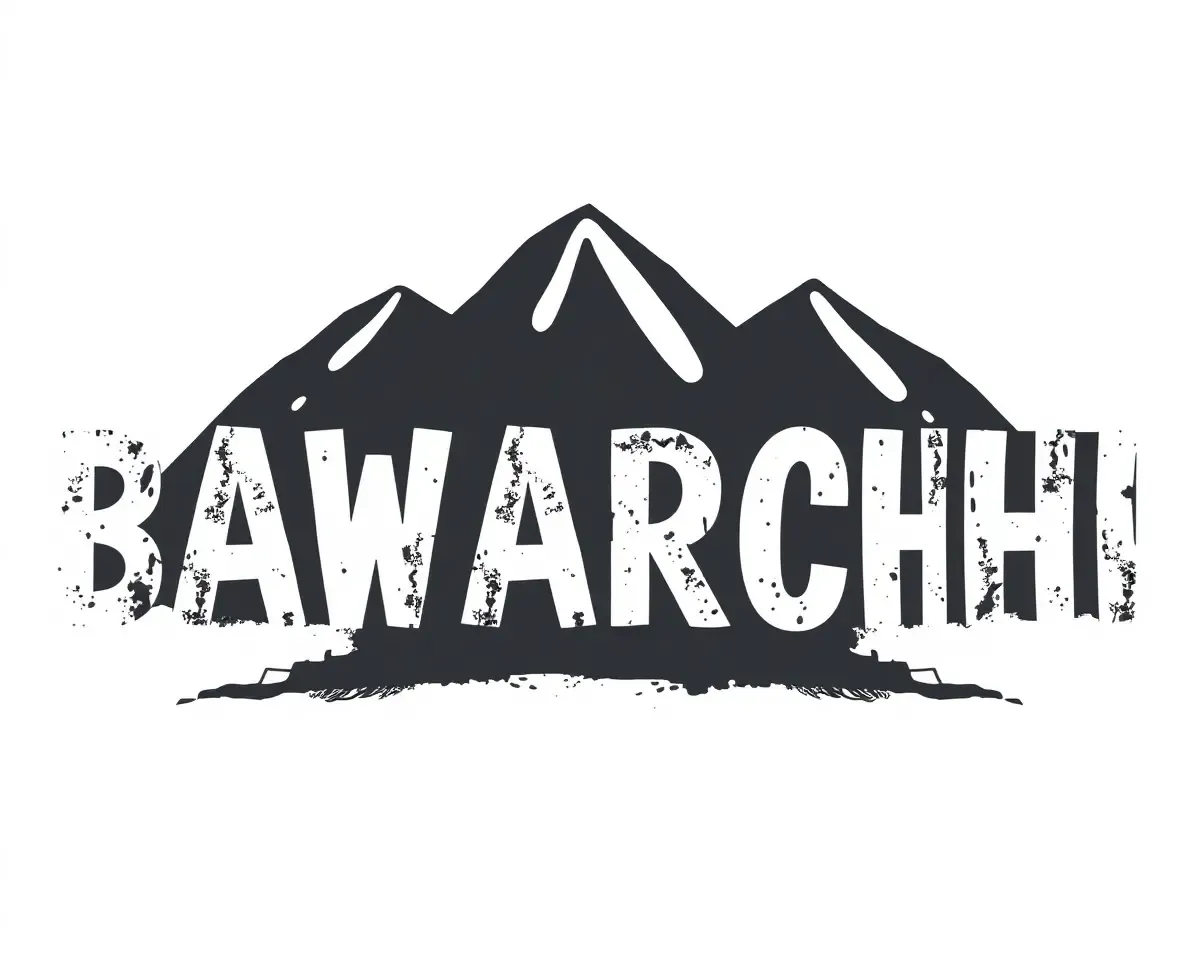 Edgy Grungy Bawarchi Logo with Distressed Font PNG