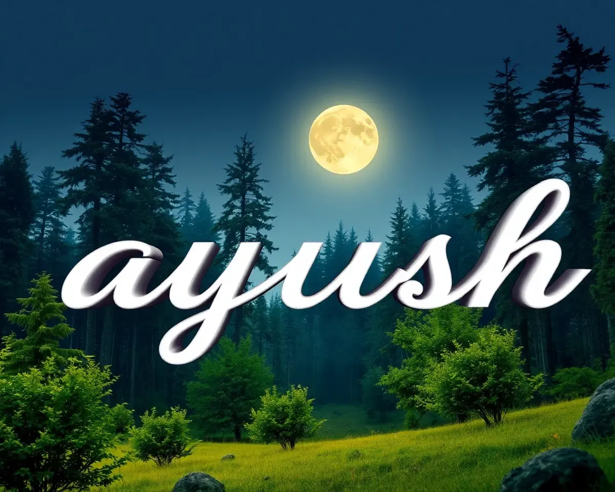 Elegant **Ayush** in Moonlit Forest