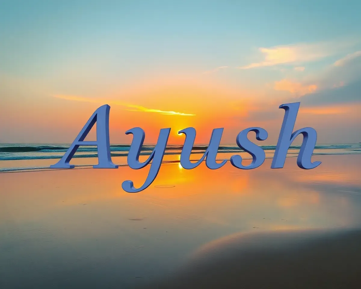 Elegant **Ayush** in Peaceful Beach Sunset