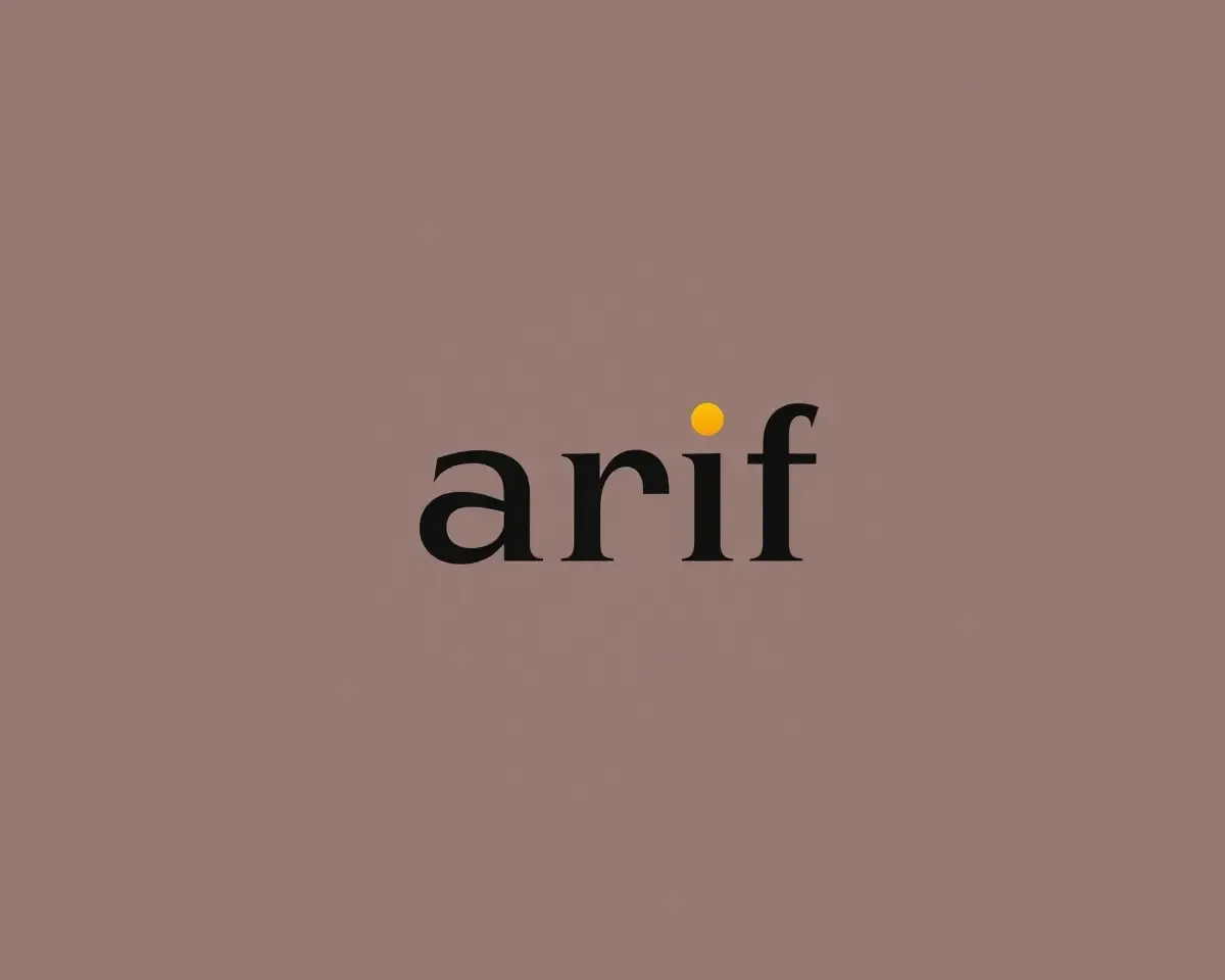 Elegant Arif Logo with Bold Font and Subtle Gradient Effect