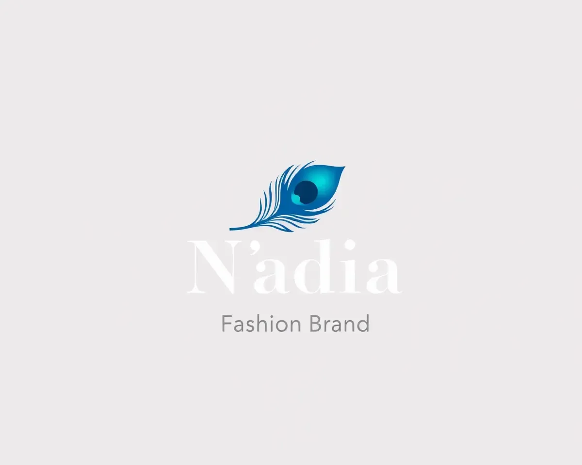 Elegant Ayodhya Fashion Brand Logo with Peacock Feather