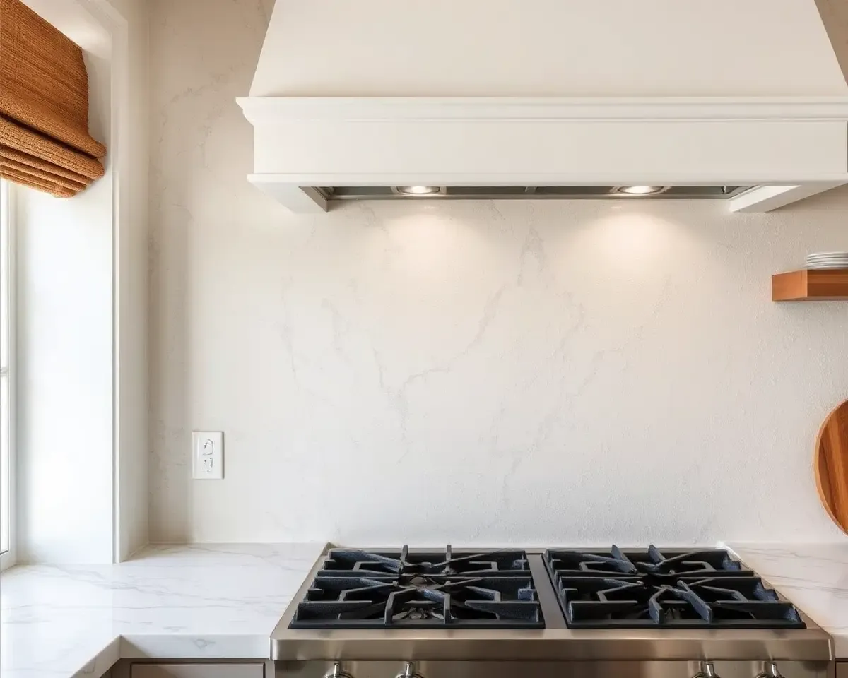 Elegant Kitchen Backsplash with Seamless Stucco Paint Texture