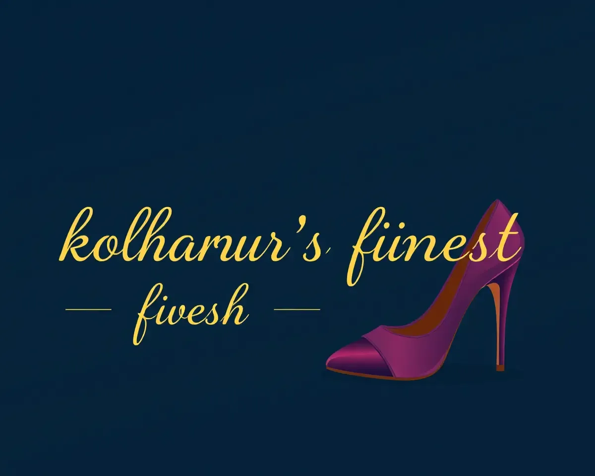 Elegant Marathi Footwear Banner with High-Heeled Shoes
