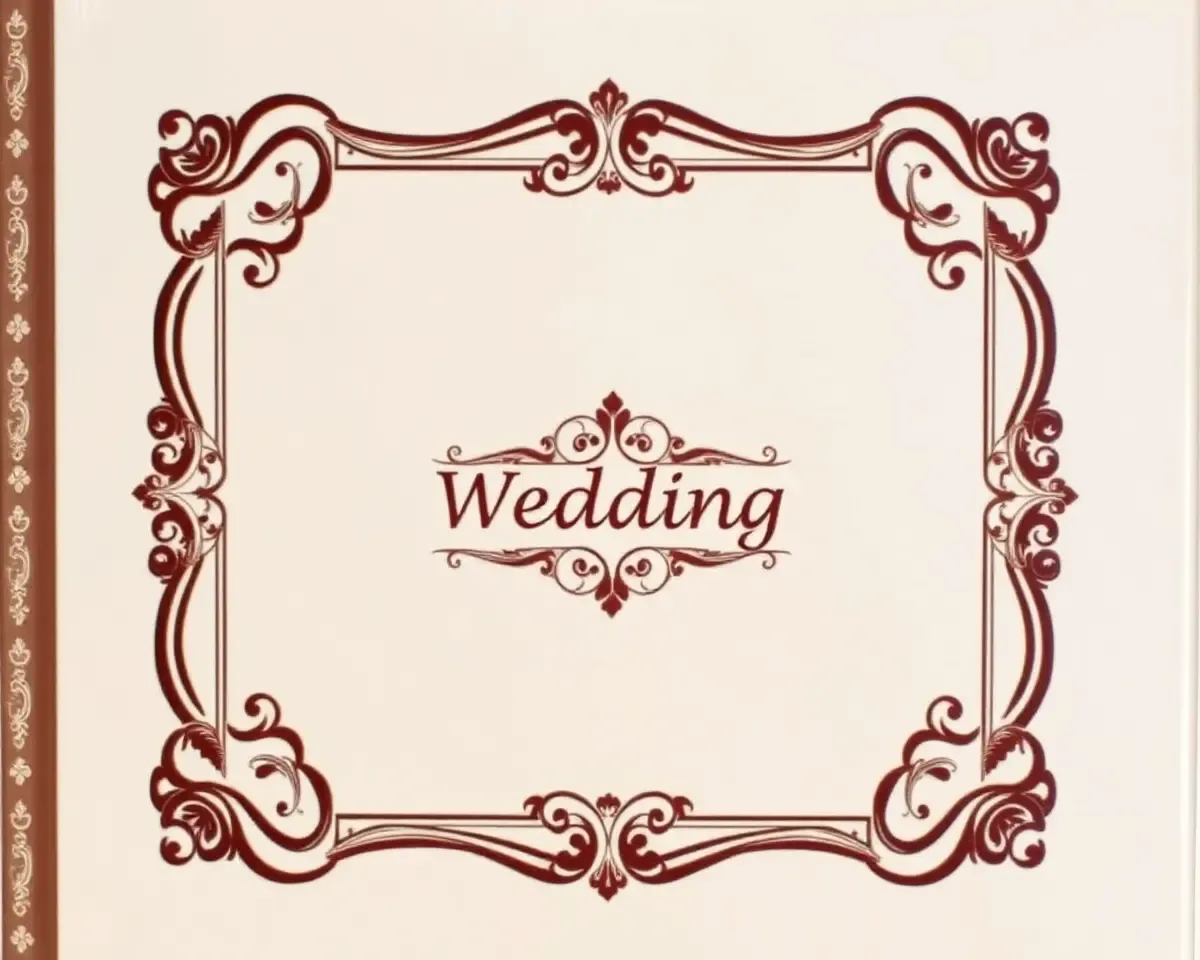 Elegant Ornate Wedding Album Cover PSD Free Download 12x36