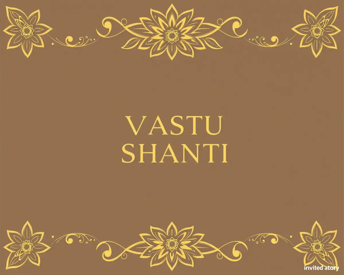 Elegant Vastu Shanti Invitation Card with Floral Pattern