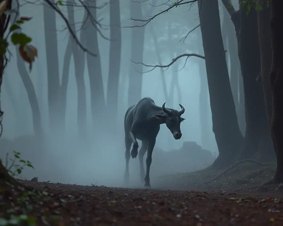 Enchanted Sudithar Walks Through Misty Forest