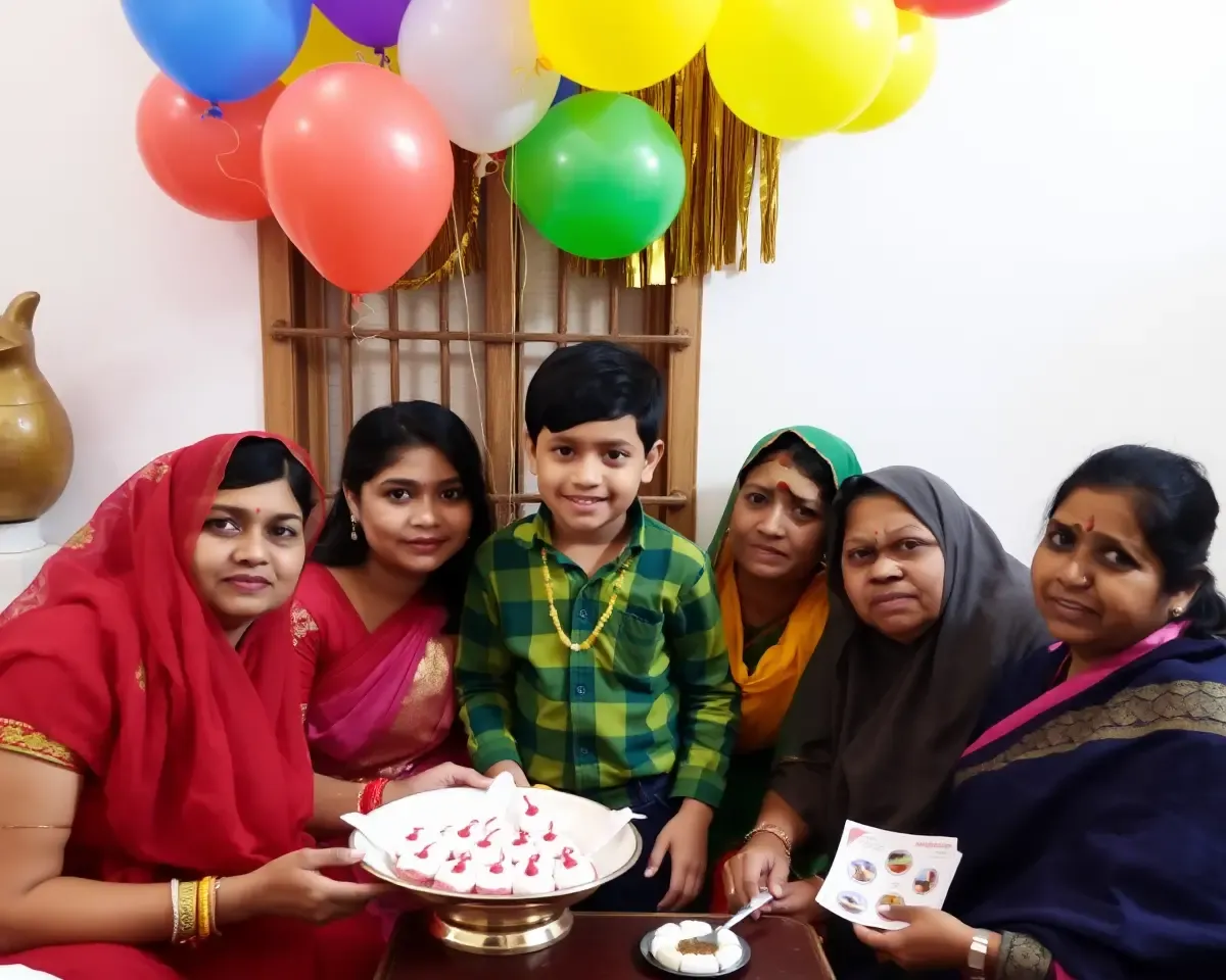 Family Celebrates Completion of Mundan Ceremony